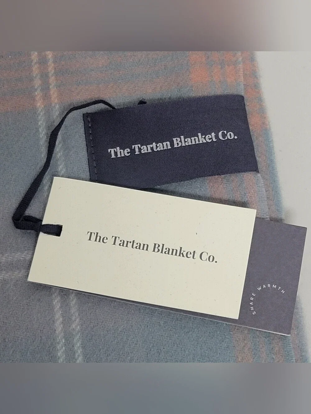 TheTartan Blanket Co. NWT 100% Lambswool Stole In Misty Pink Tartan Check.